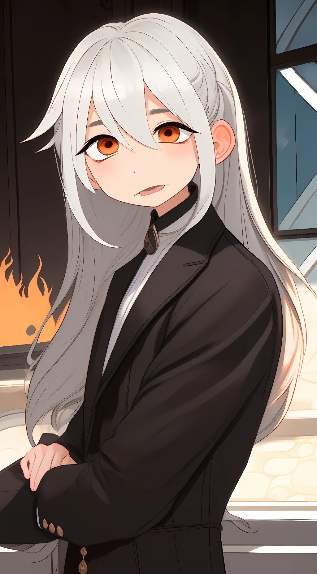 ai character: Amber background
