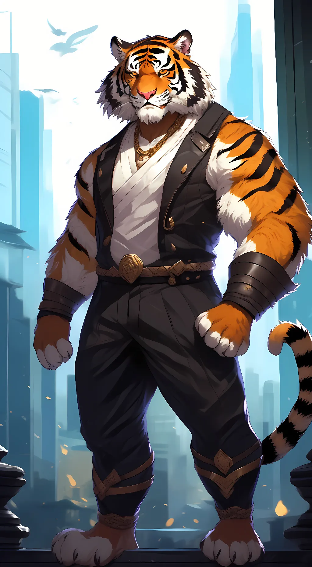 ai character: Adrian Stripes background