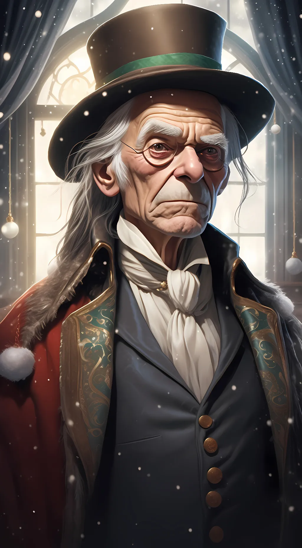 ai character: Ebenezer Scrooge background