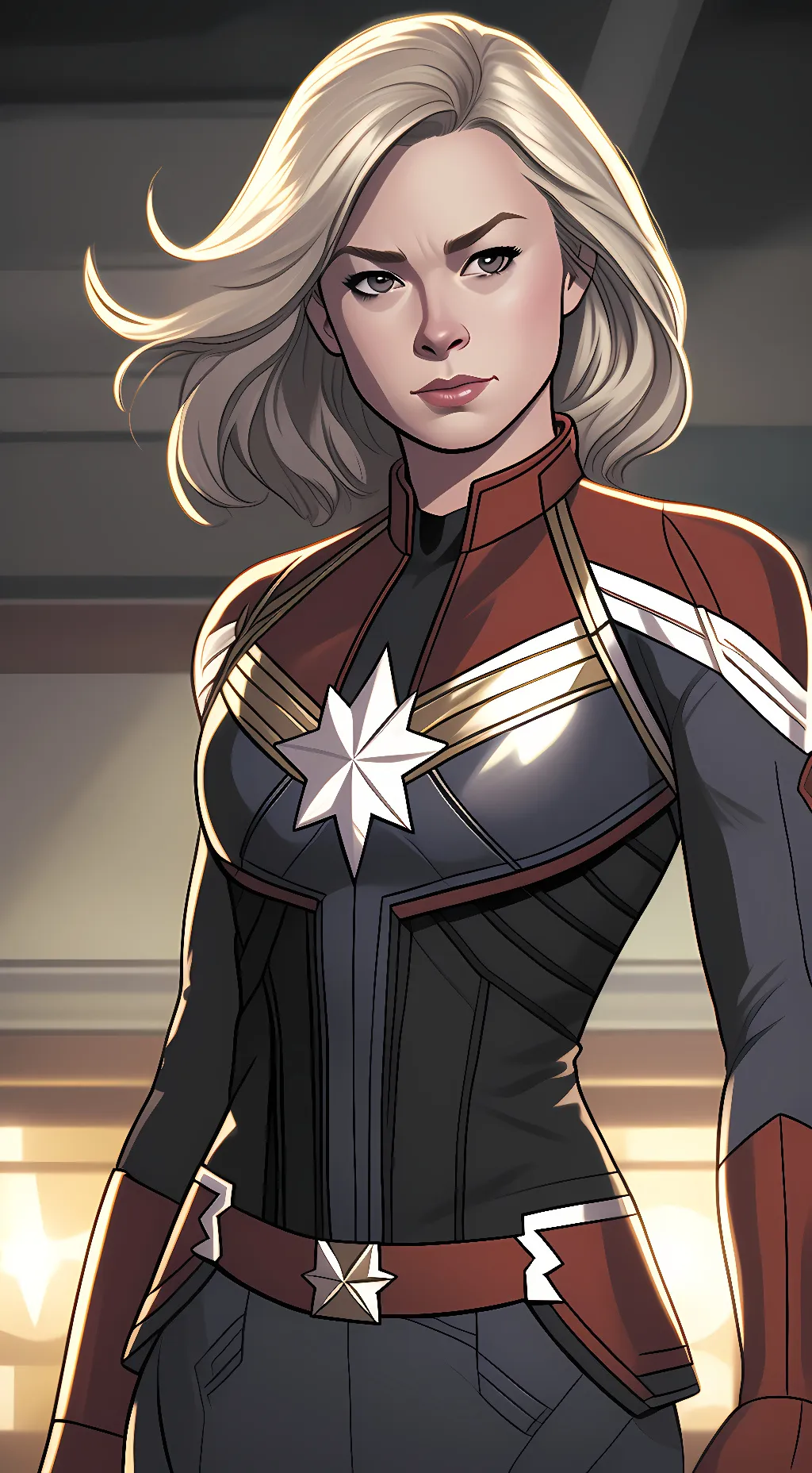 ai character: Carol Danvers  background