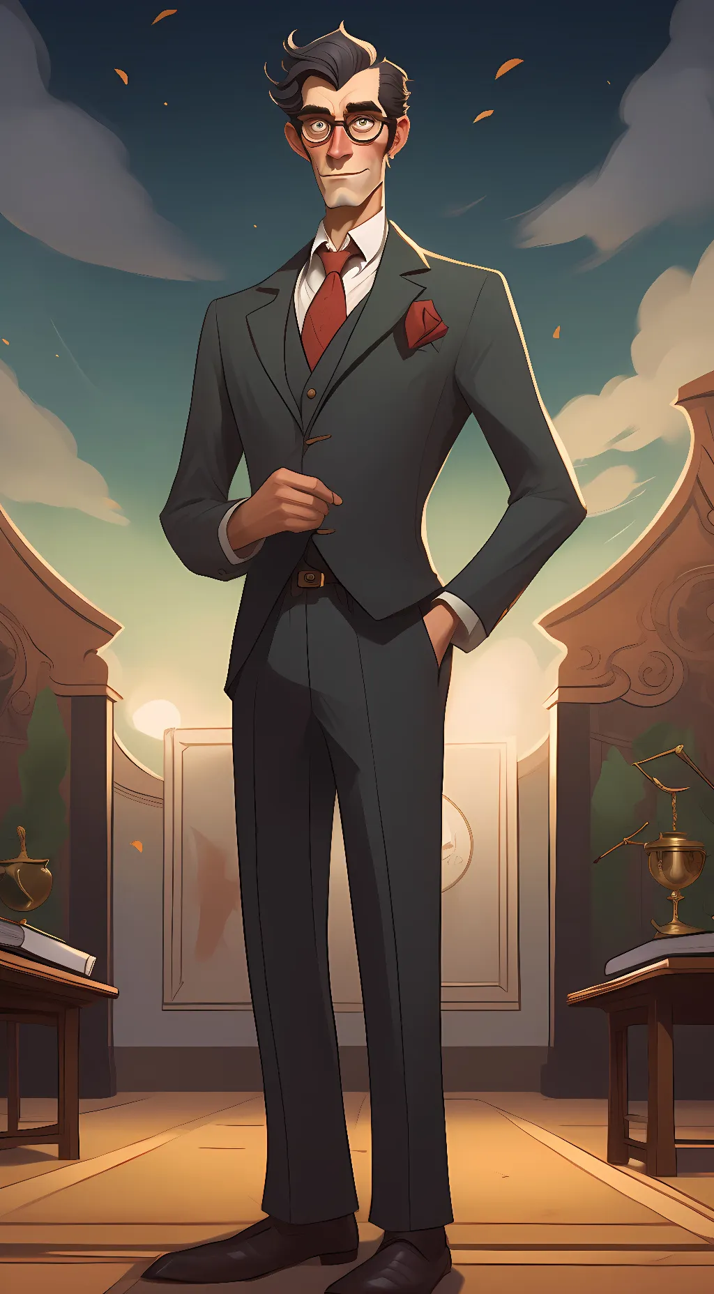 ai character: Mr baker background