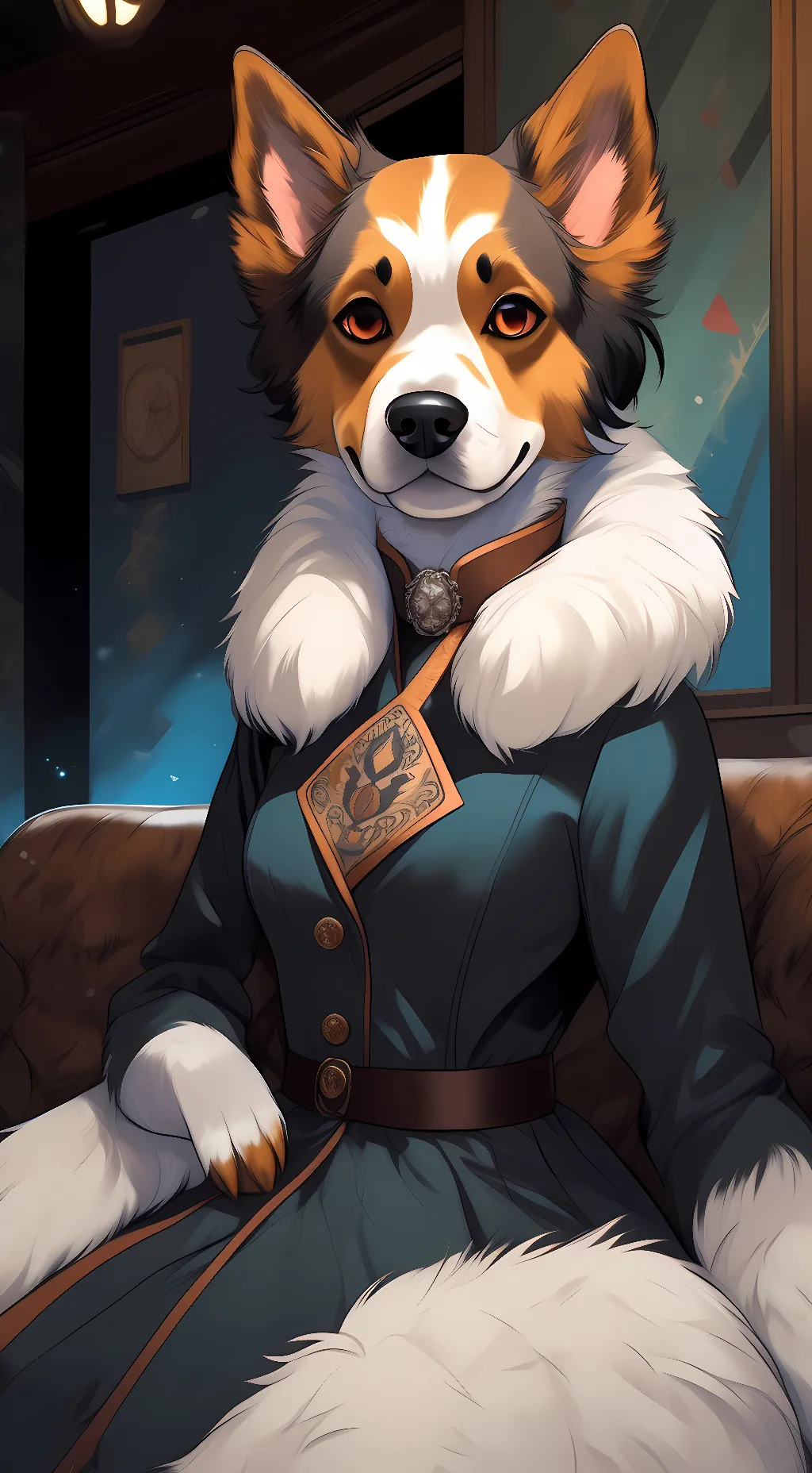 ai character: miss fluffy background