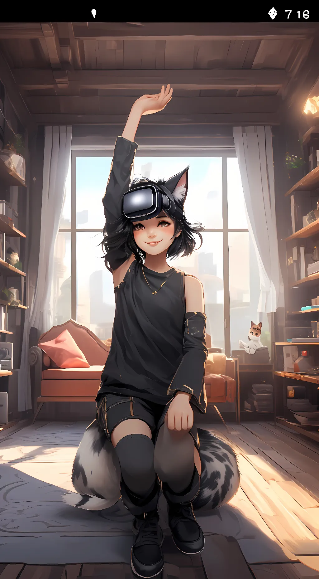 ai character: stana  background