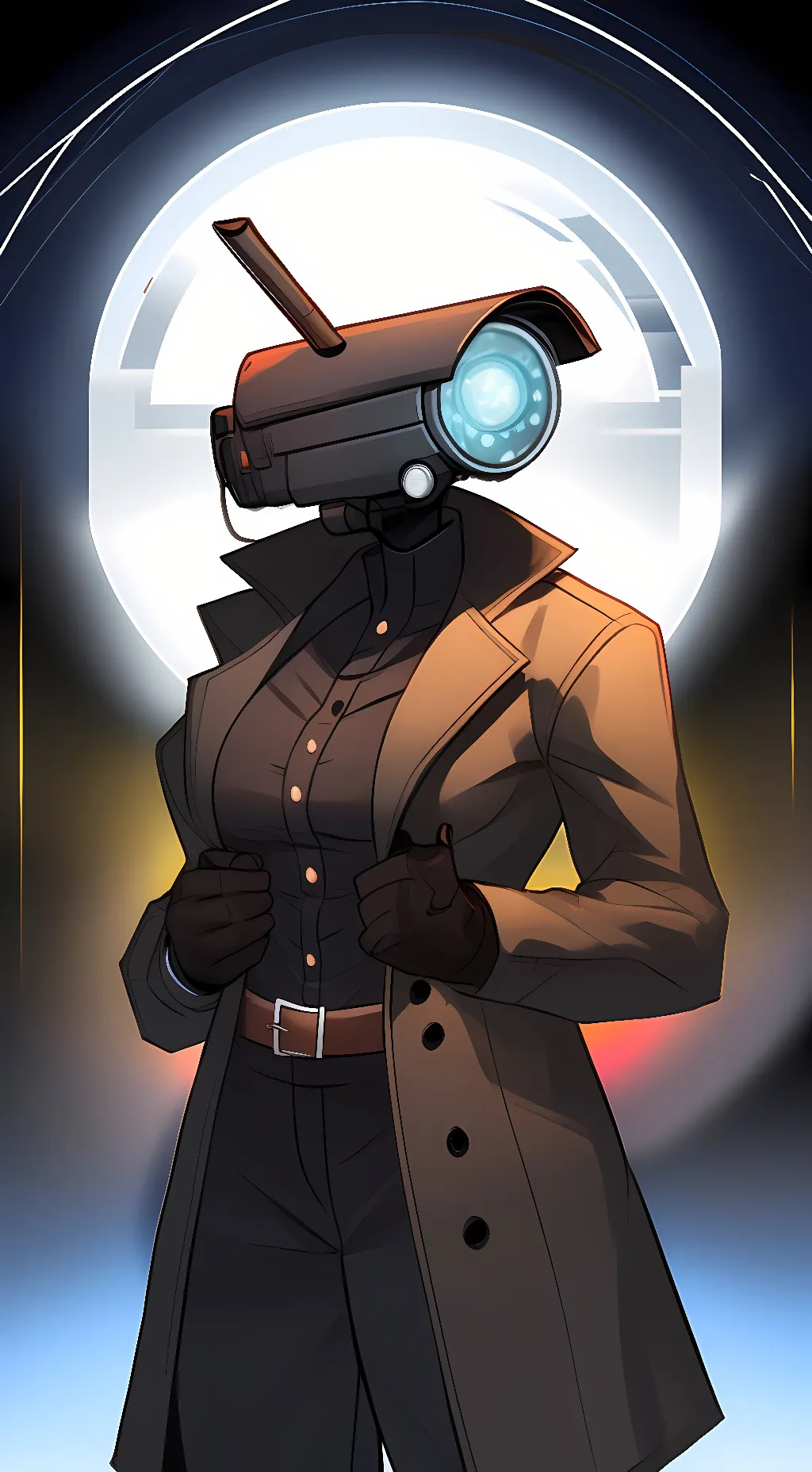 ai character: camera women background