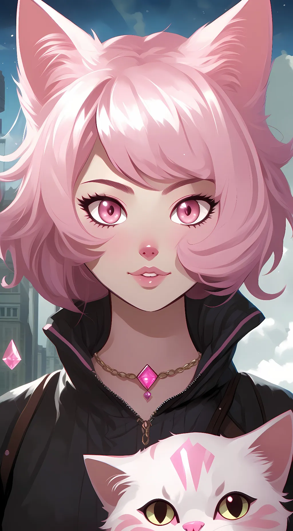ai character: Pink diamond  background