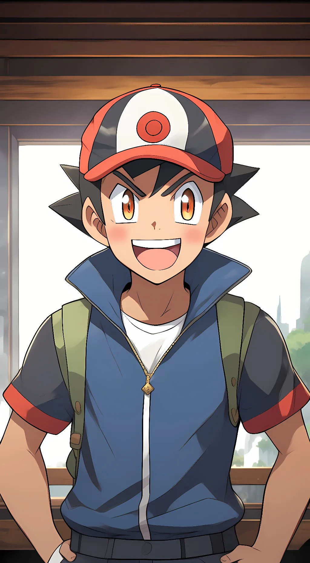 ai character: Ash Ketchum  background