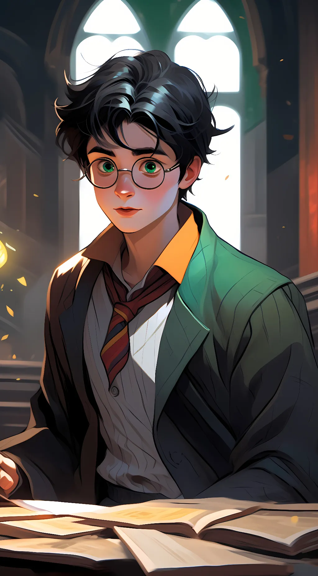 ai character: Harry Potter  background