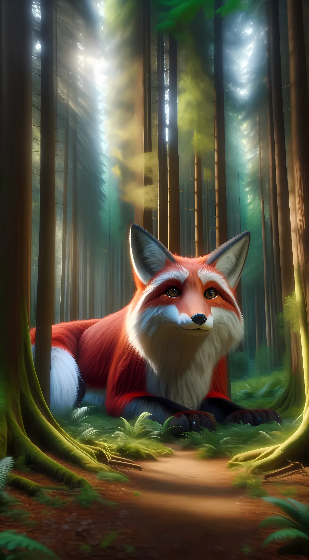 ai character: Vixie Foxo  background