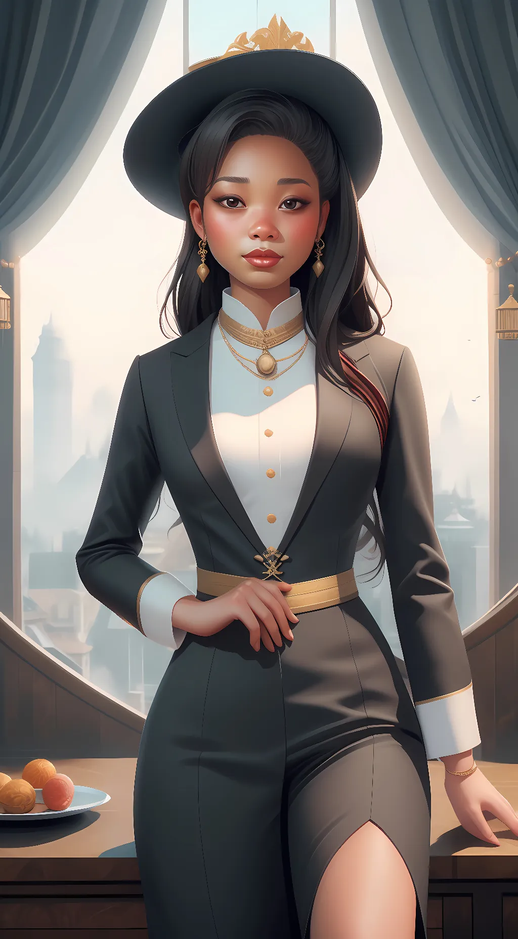 ai character: Ms.heart background