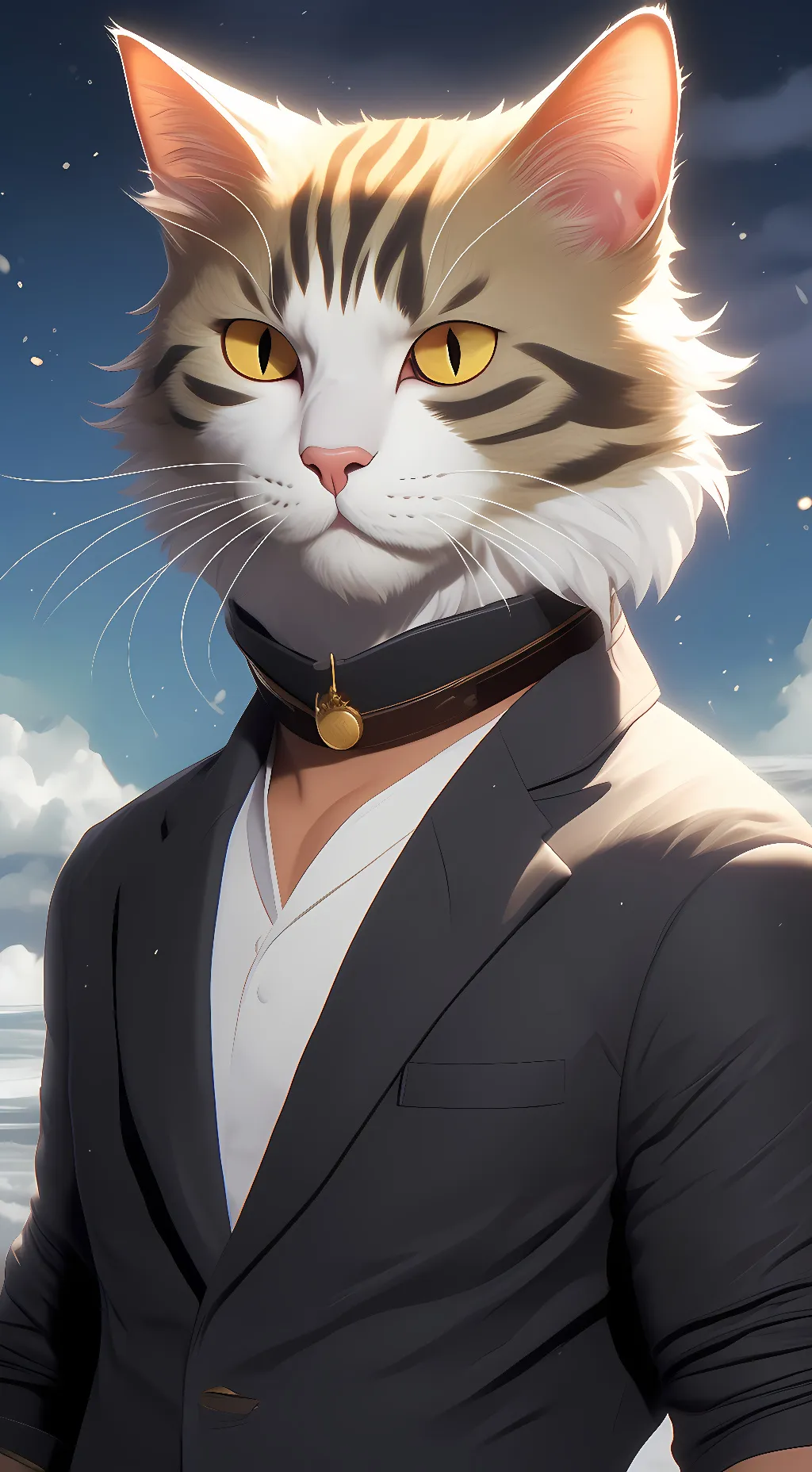 ai character: Gigachad cat background