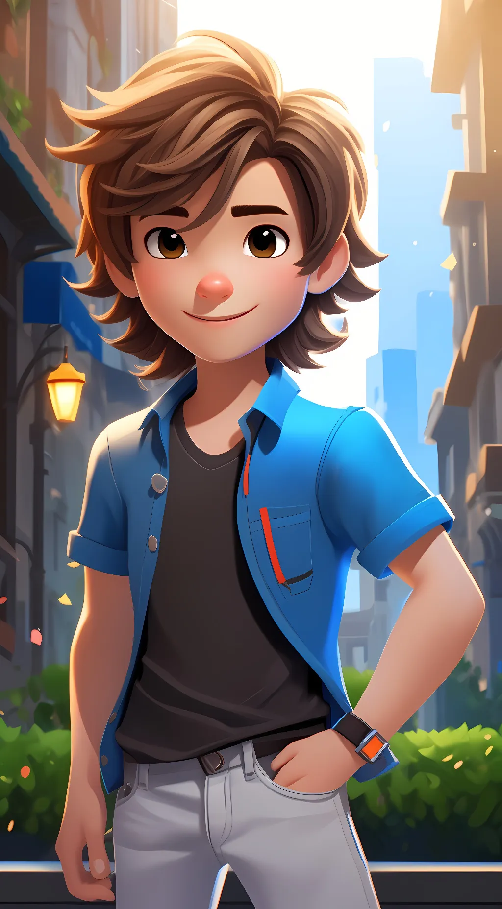 ai character: Blue  background