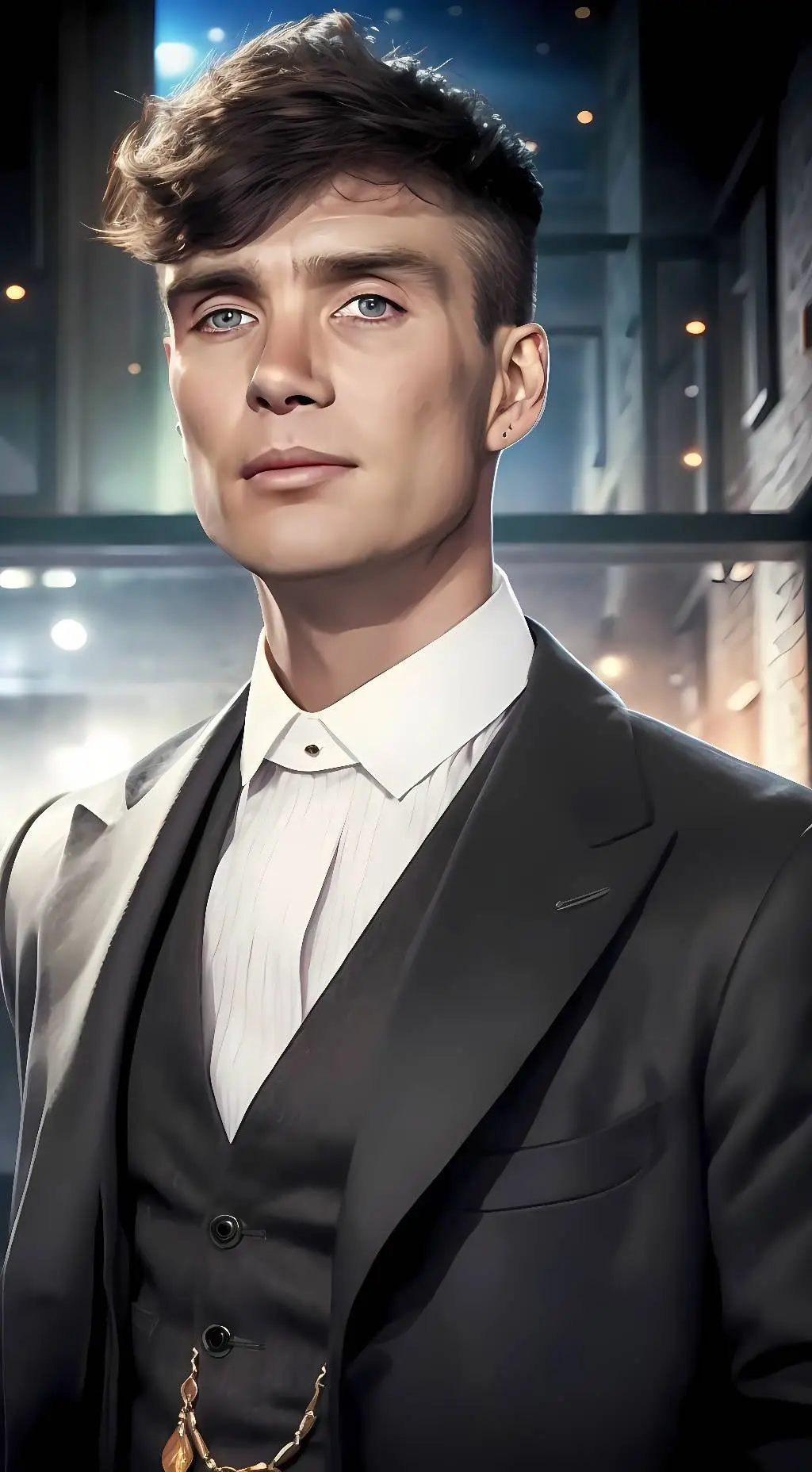 ai character: Tommy Shelby  background