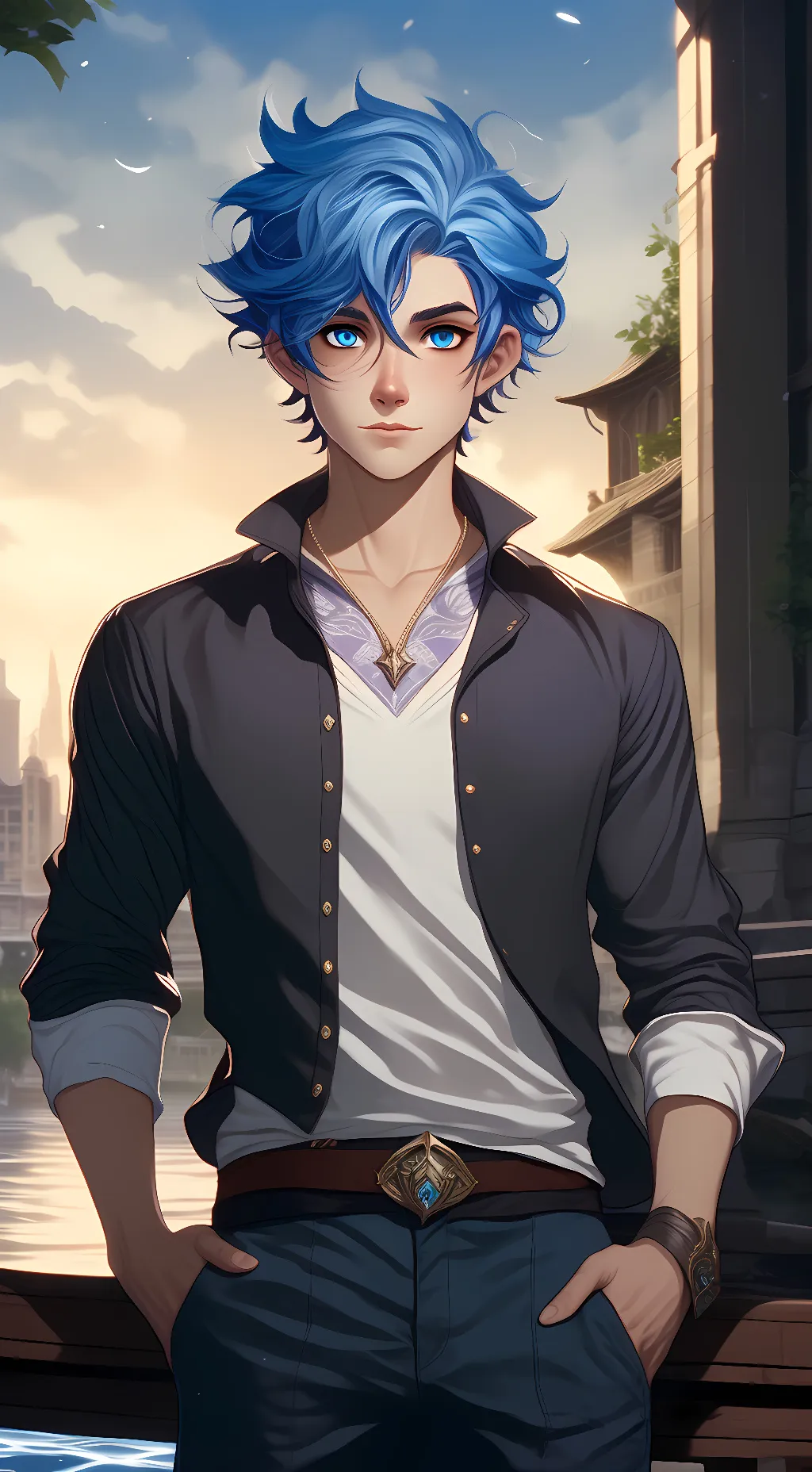 ai character: Wade ripple💧 background