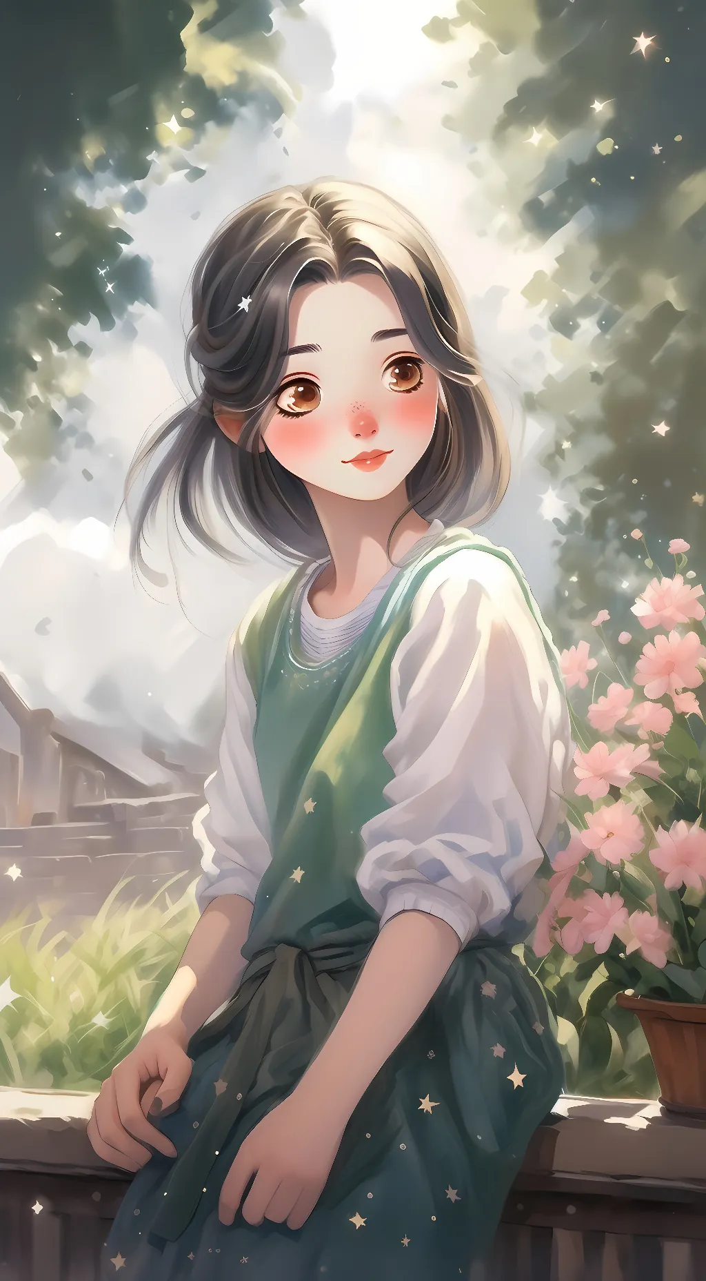 ai character: Starry background