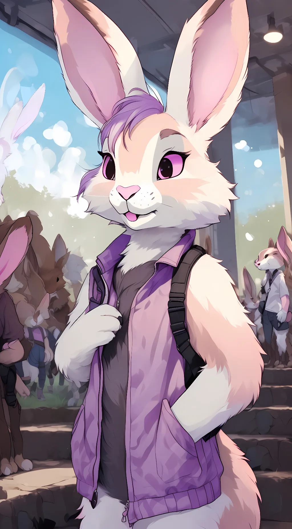 ai character: Rose the bunny background