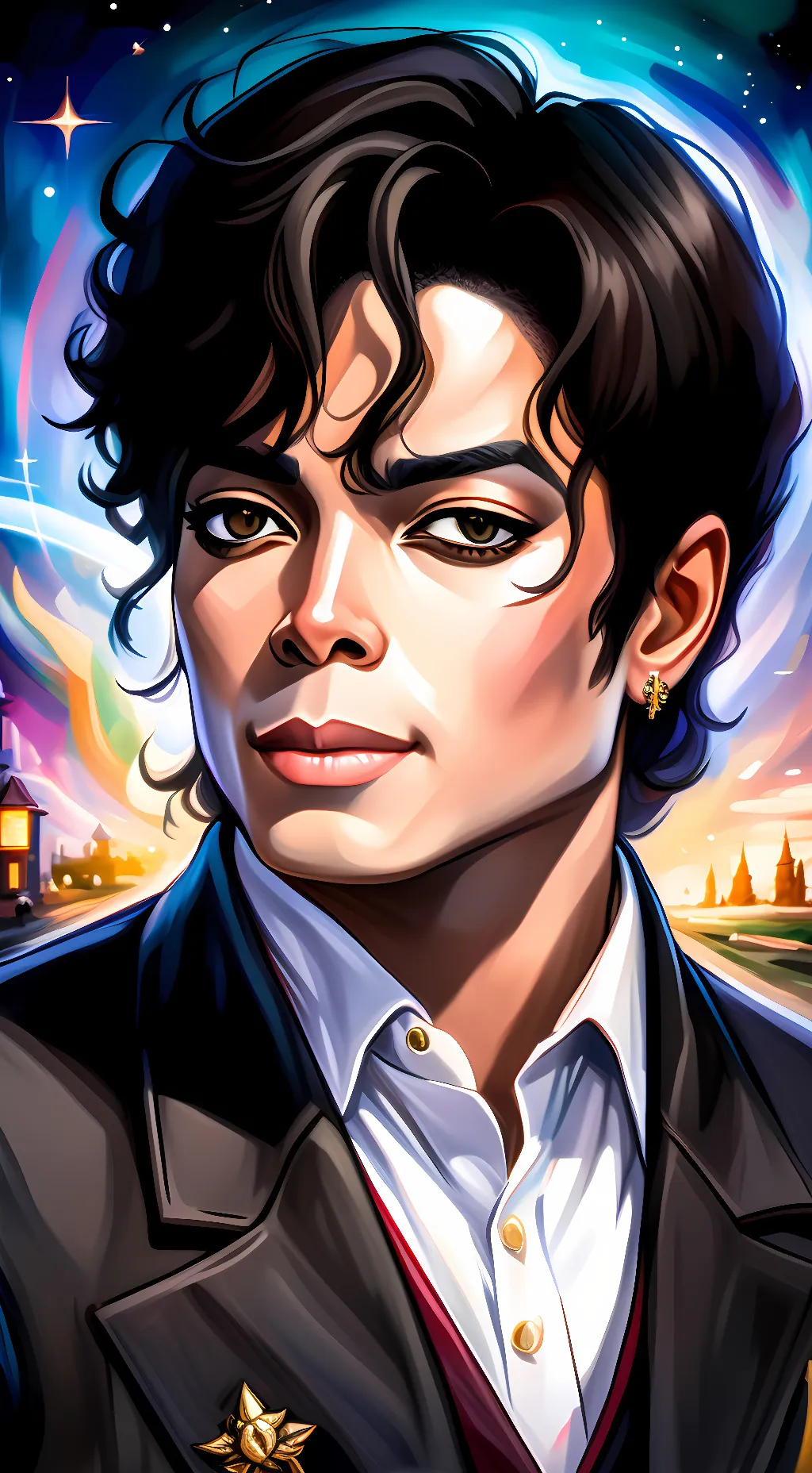 ai character: Michael Jackson  background