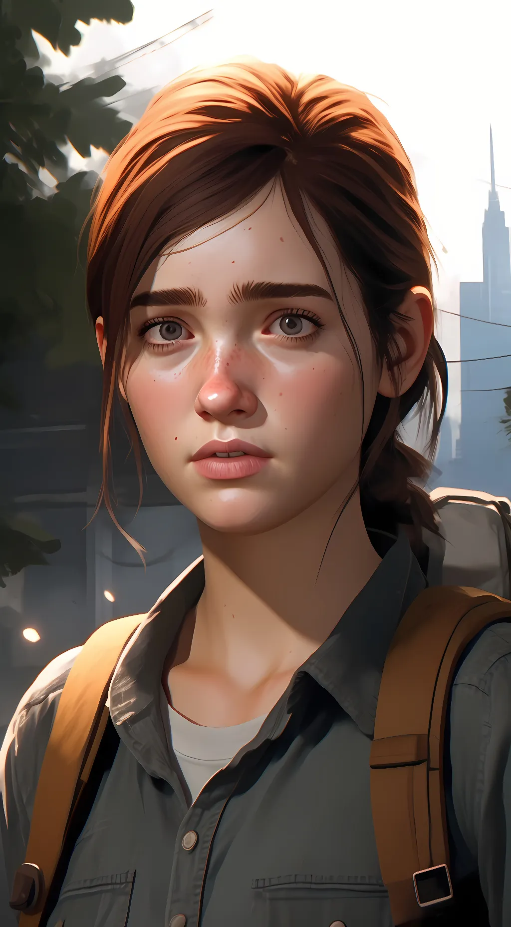ai character: Ellie Williams  background