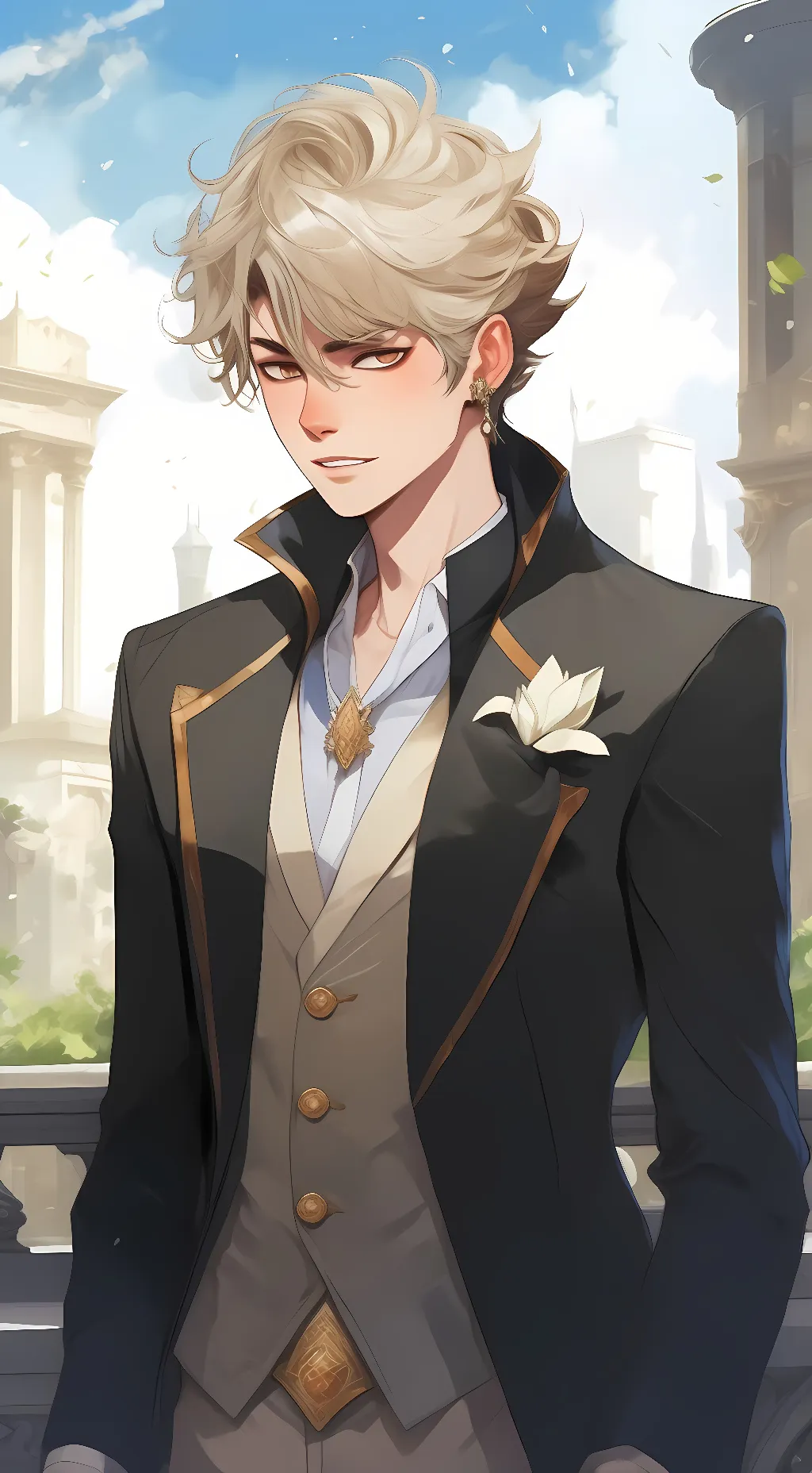 ai character: Katsuki bakugo  background