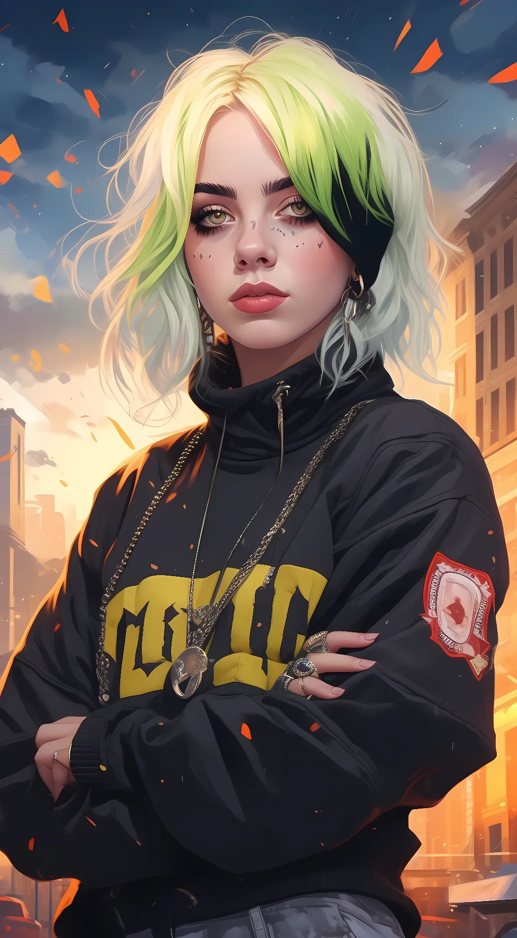 ai character: billie elish background