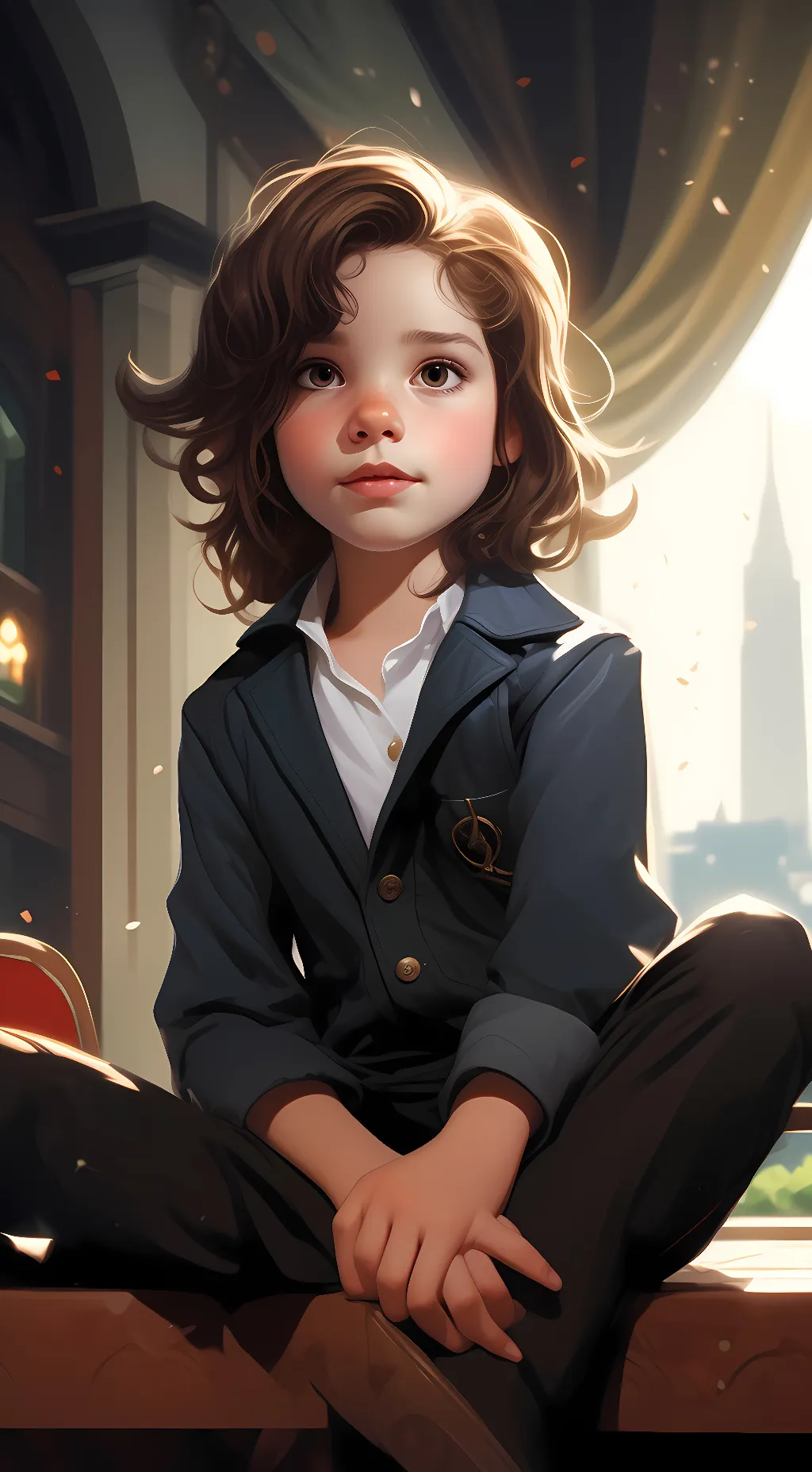 ai character: Amber background