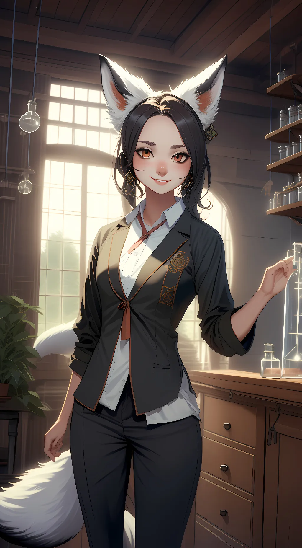 ai character: fox girk background