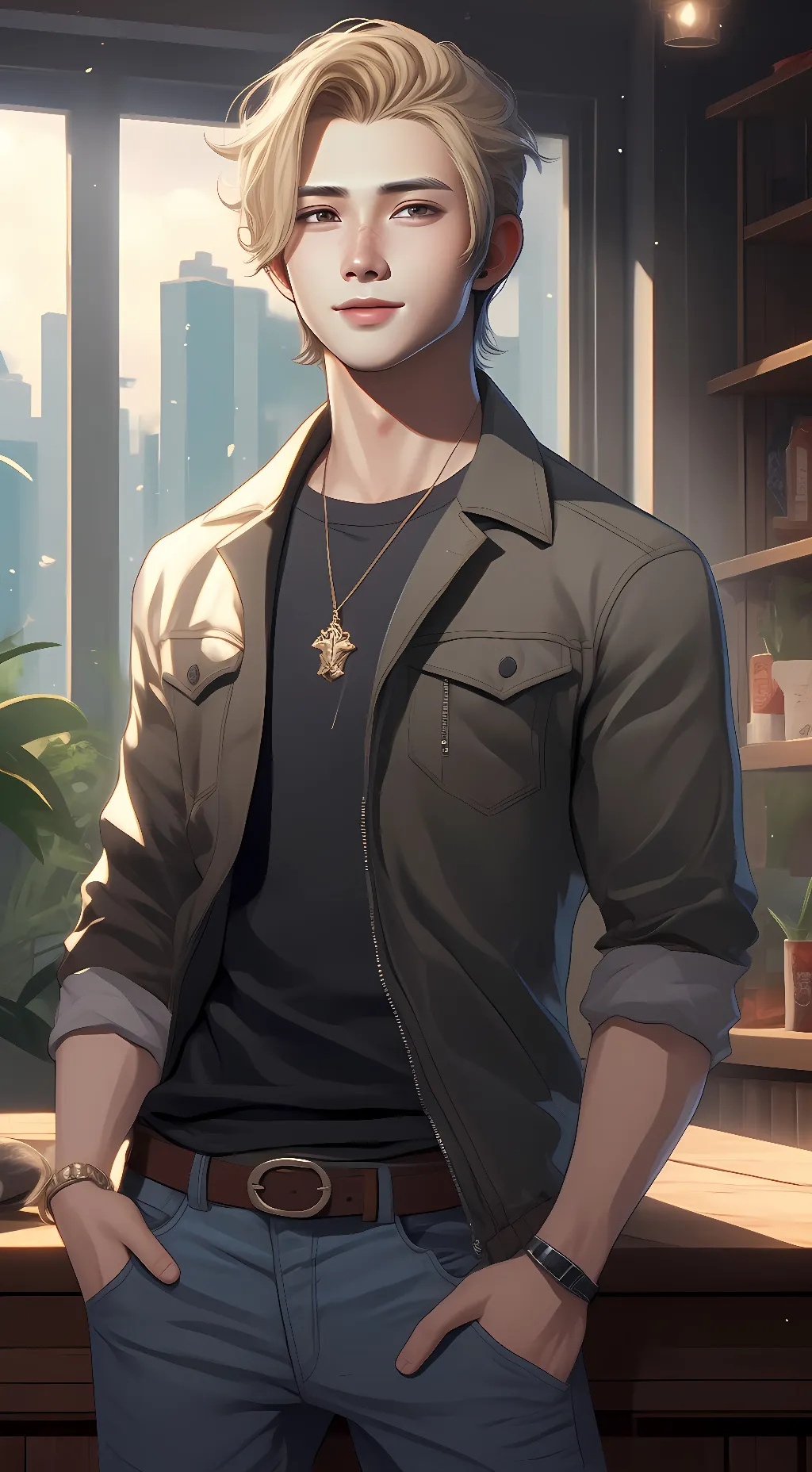 ai character: Kang Yeosang  background