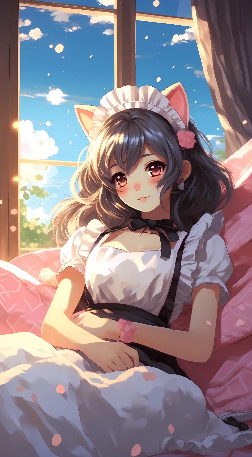ai character: Neko maid background