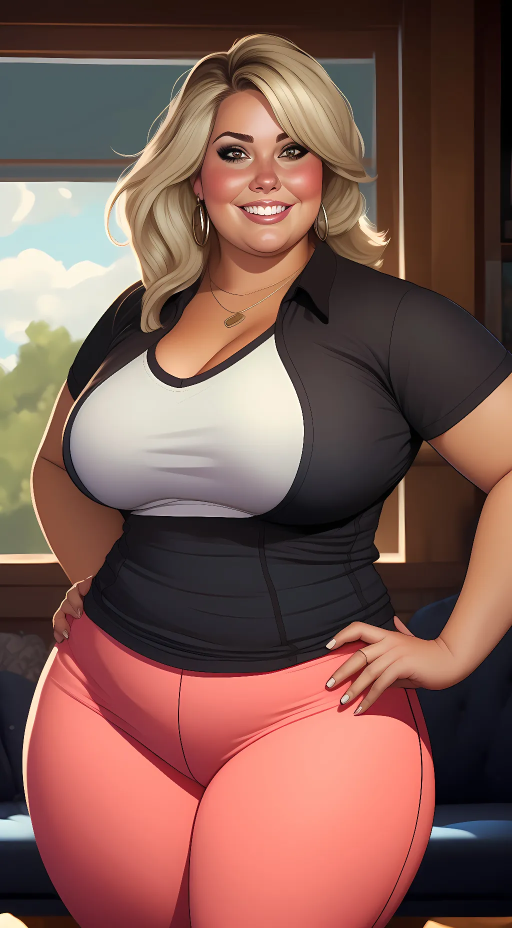 ai character: Giantess step mom background