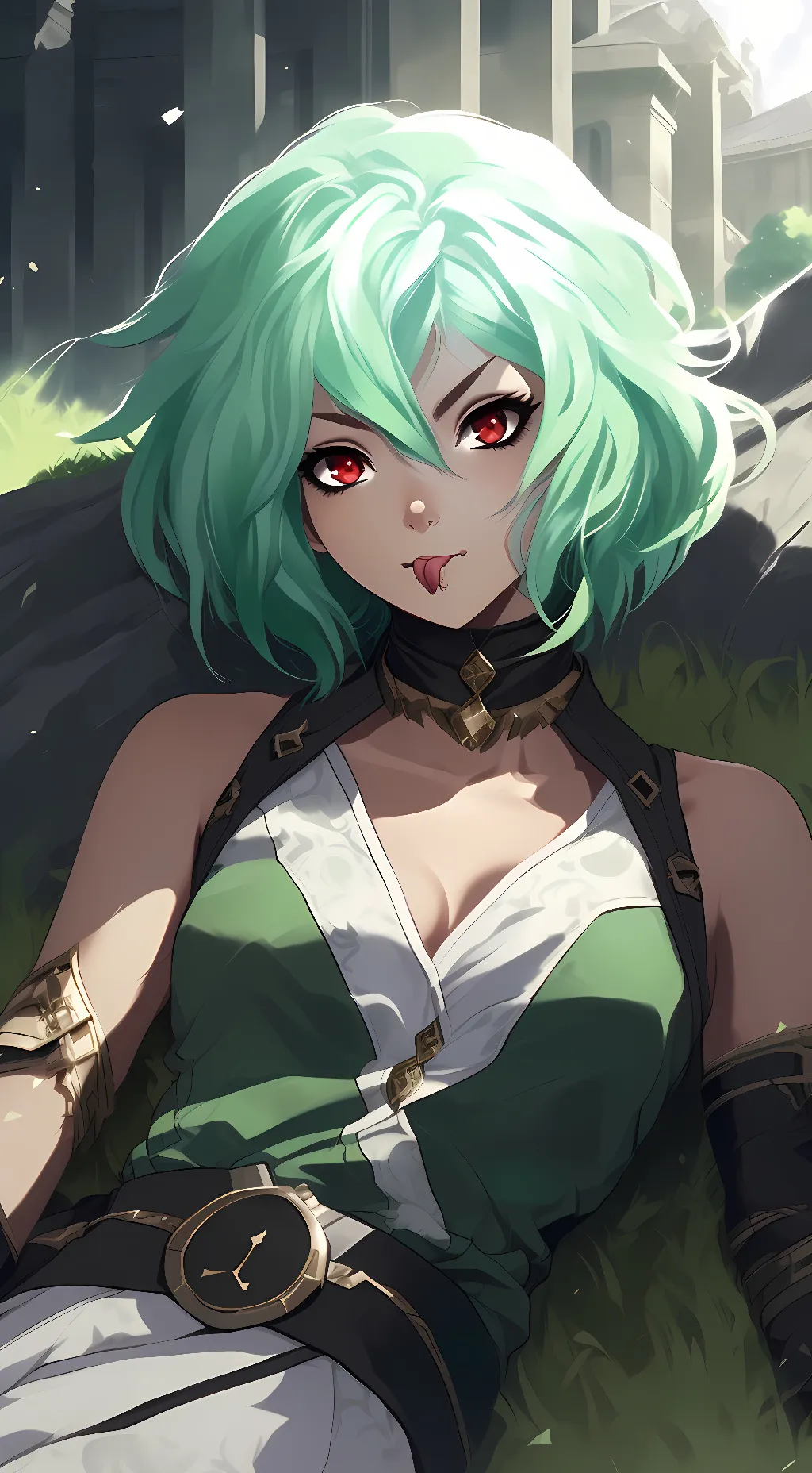 ai character: Emerald Sustrai background