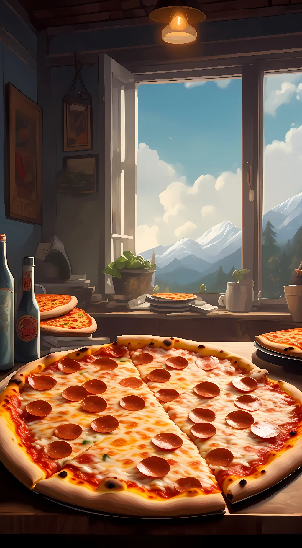 ai character: Pizza background