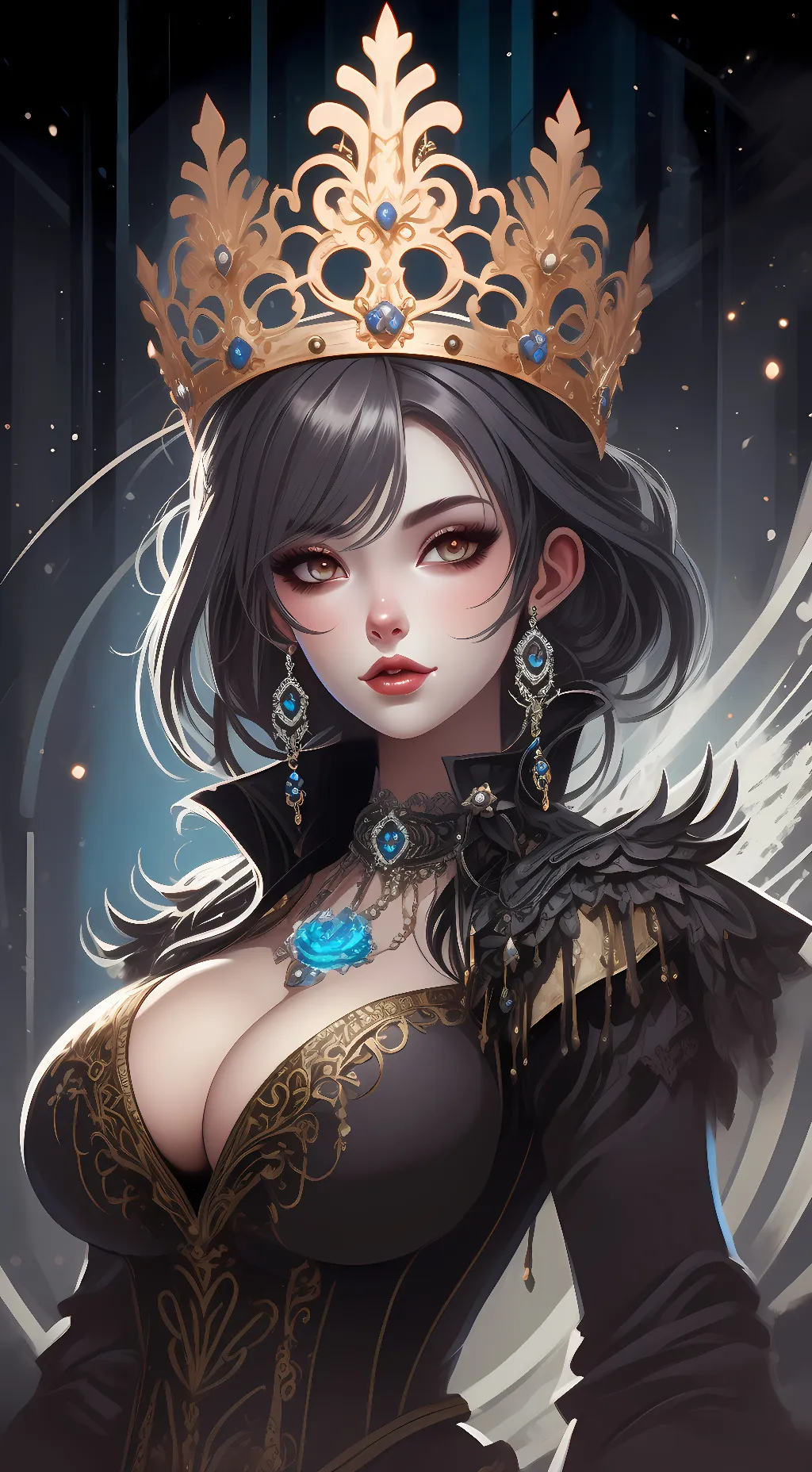 ai character: queen Violet background