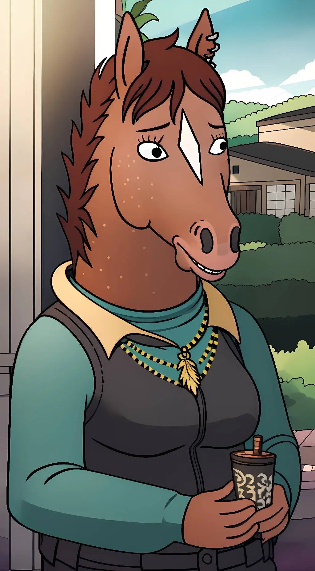 ai character: Hollyhock background