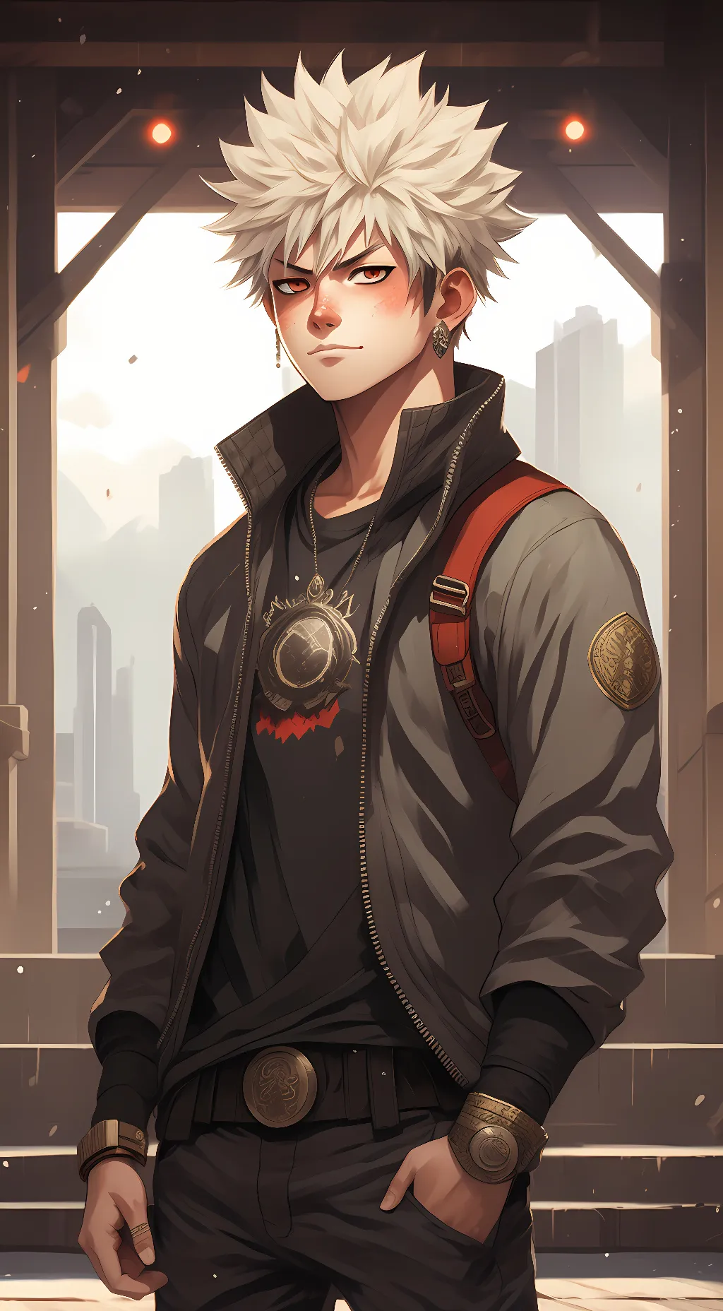 ai character: Katsuki Bakugou background