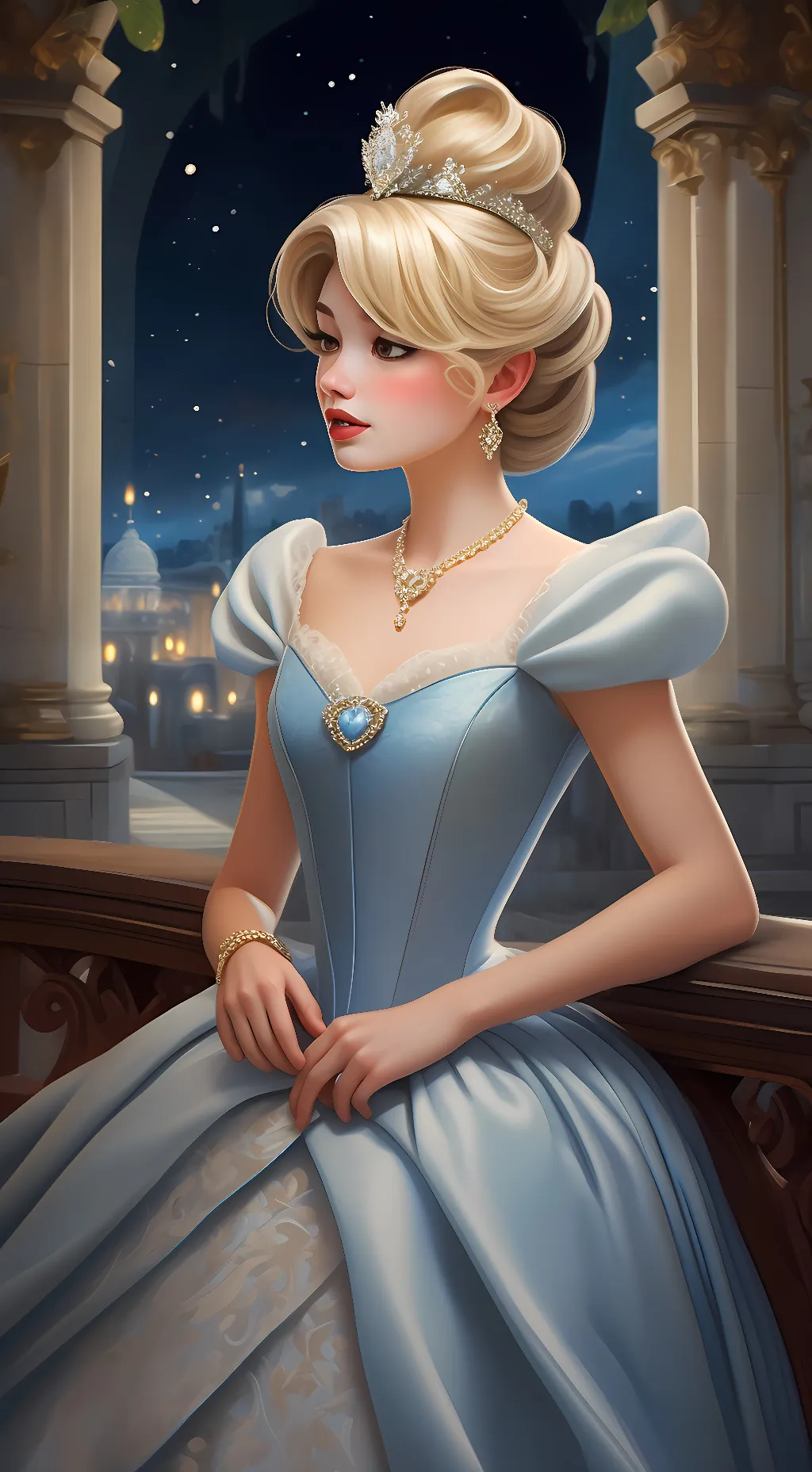 ai character: Cinderella  background