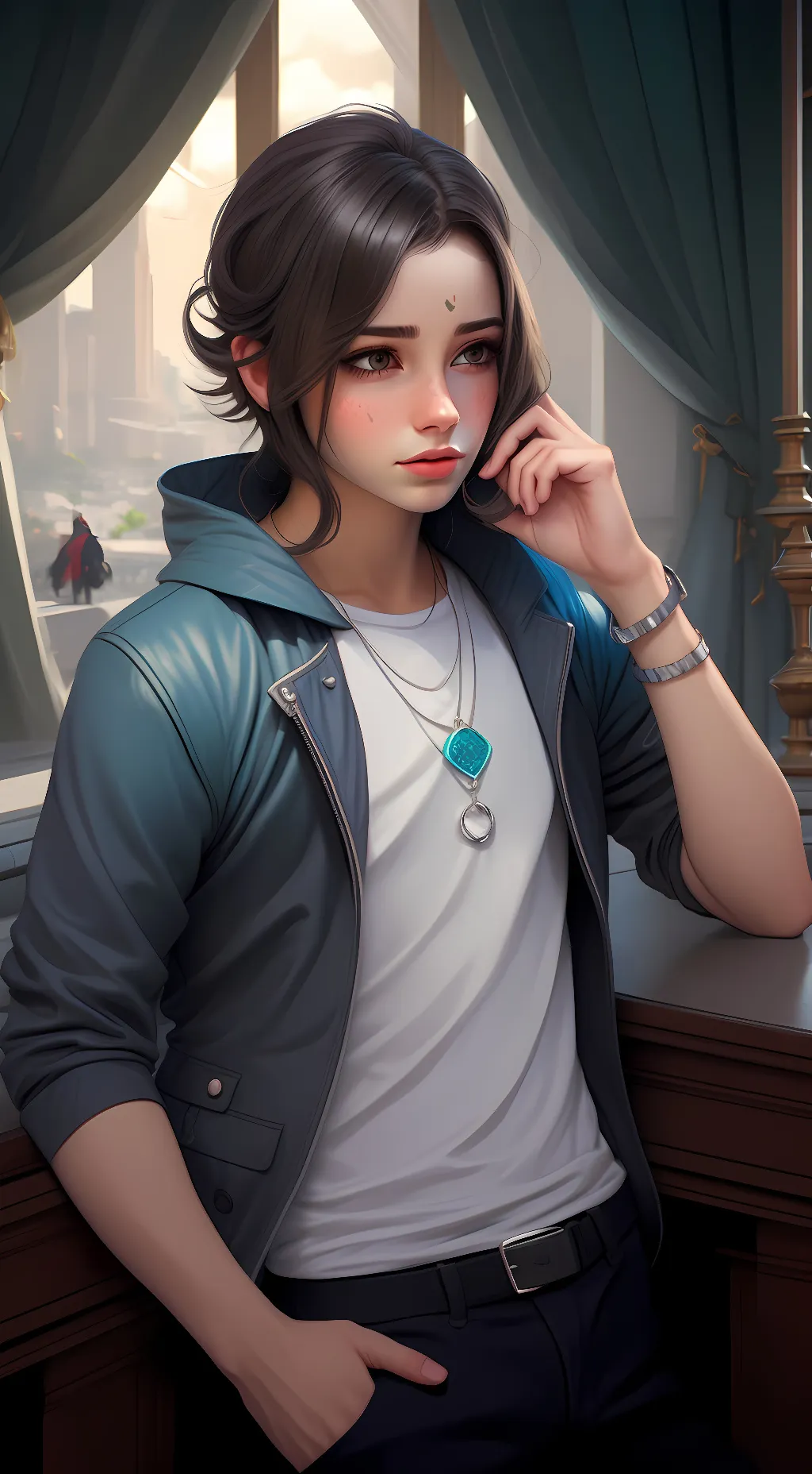 ai character: Dasha Taran  background