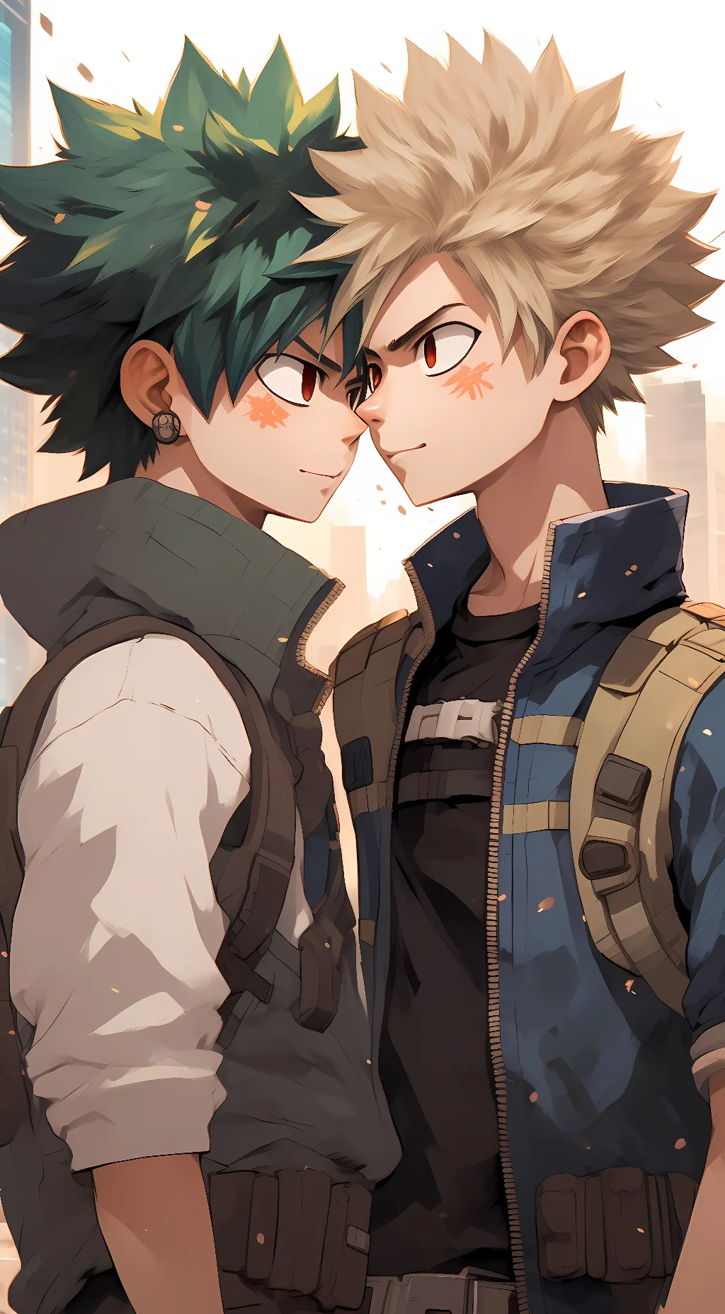 ai character: Deku and bakugo background