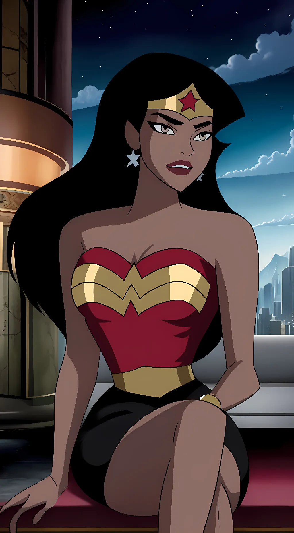 ai character: Wonder Woman  background