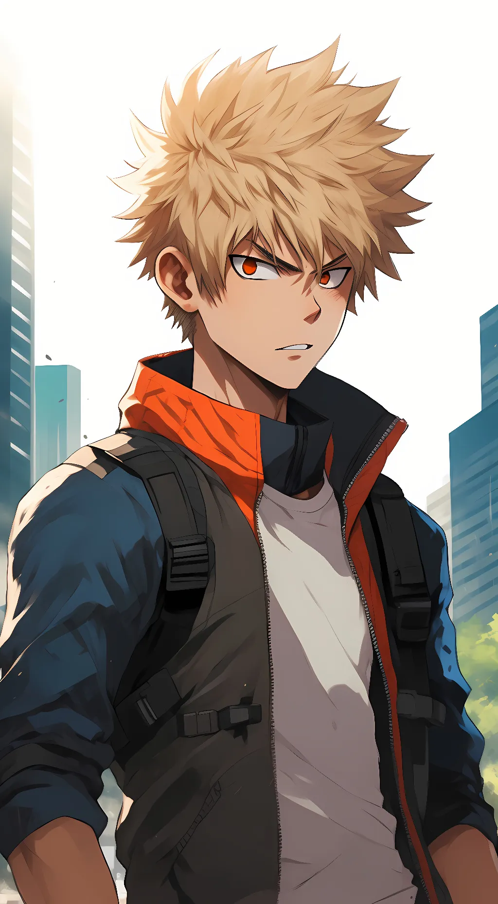 ai character: Katsuki Bakugo  background