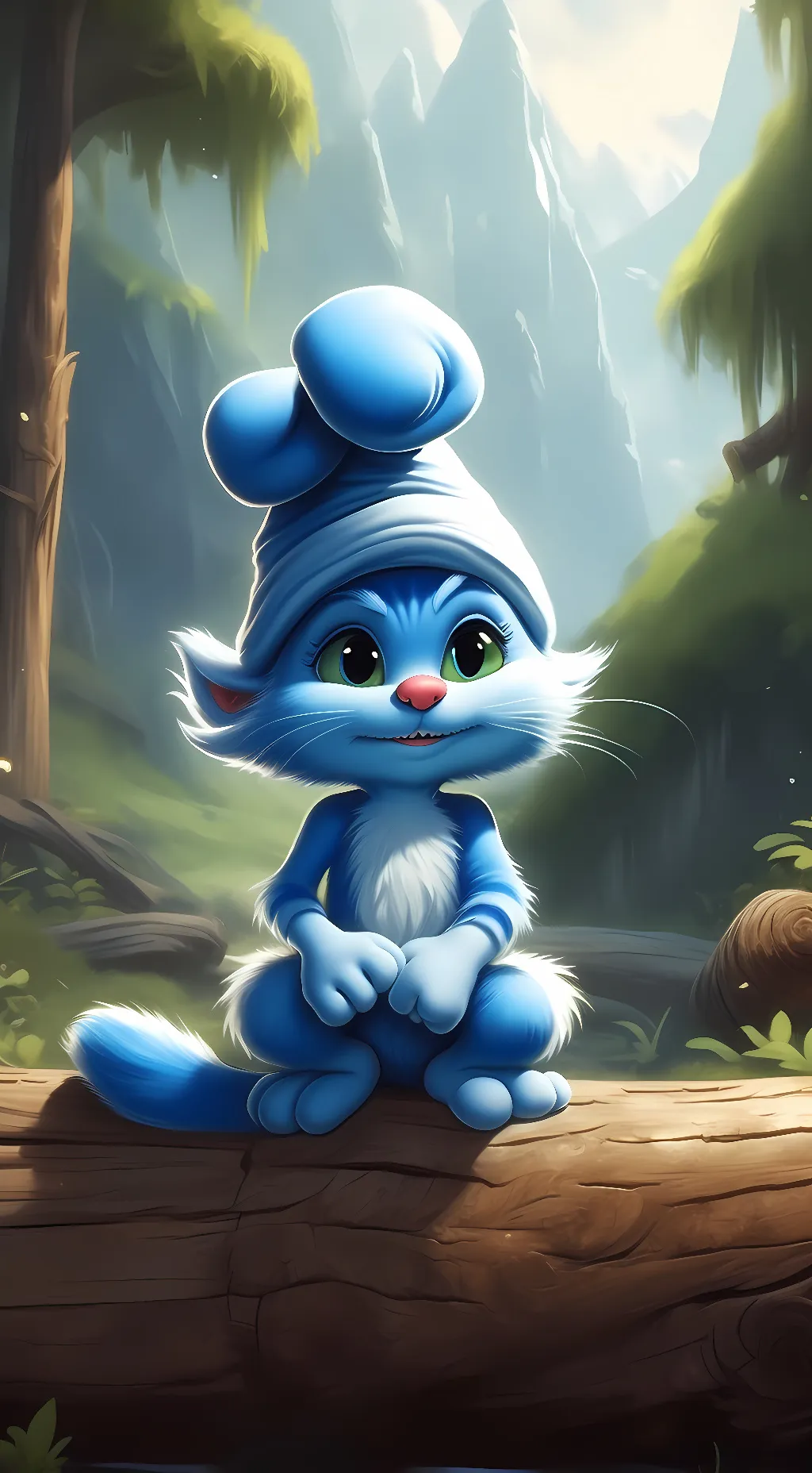 ai character: smurf cat background