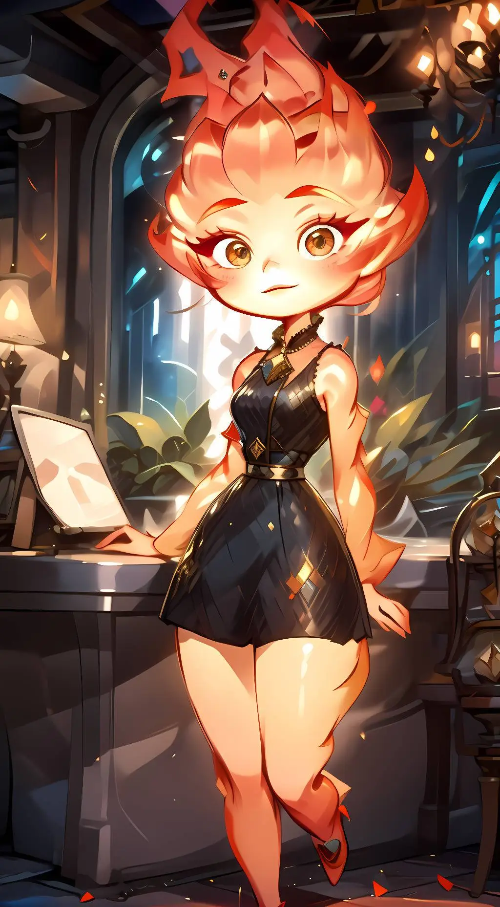ai character: Ember Lumen  background