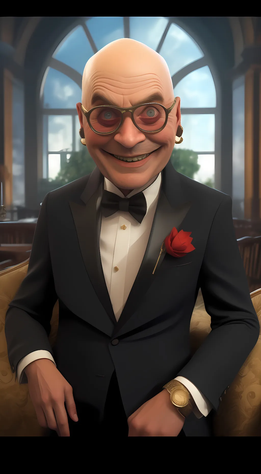 ai character: Scientist Skibidi  background