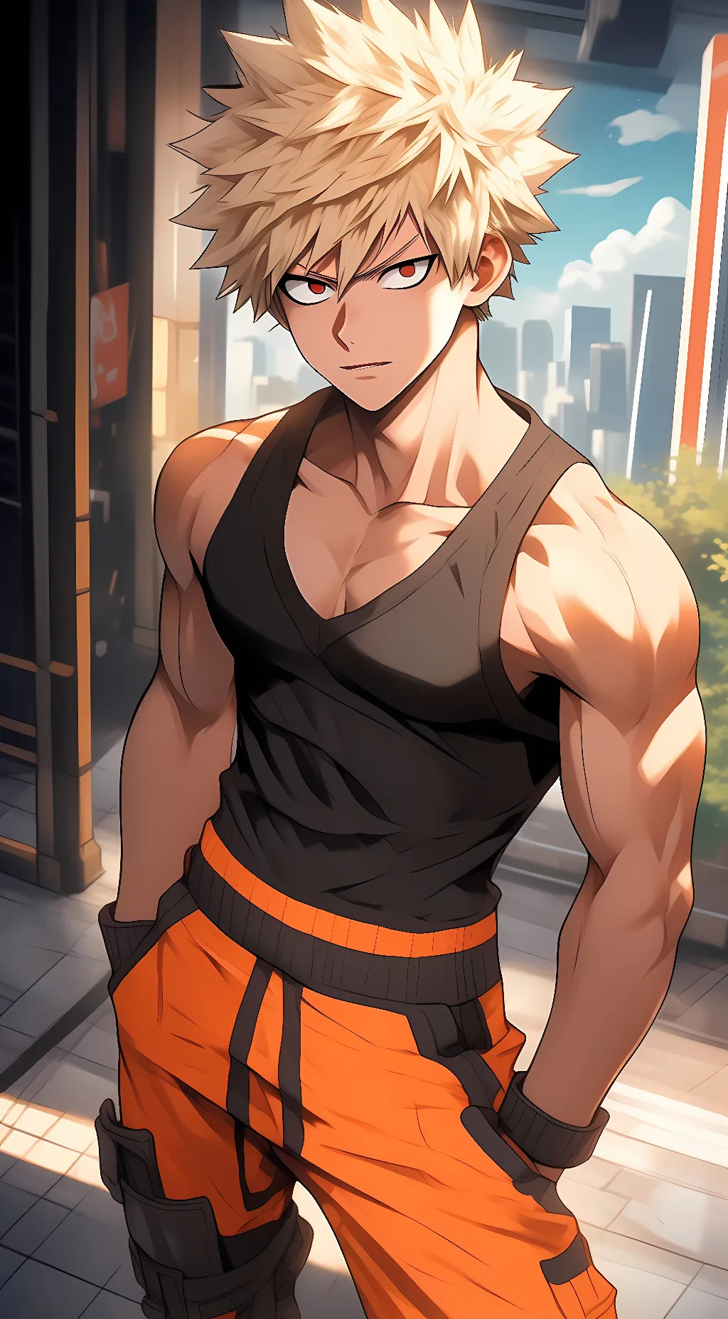 ai character: Katsuki Bakugou background