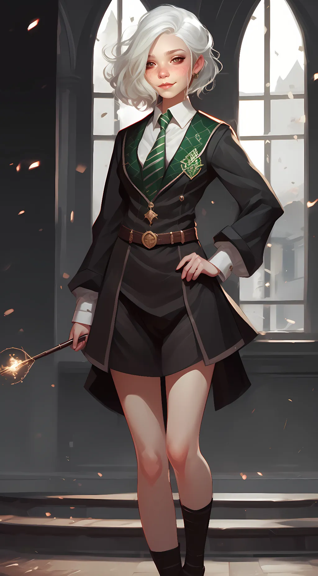 ai character: Mae Malfoy  background