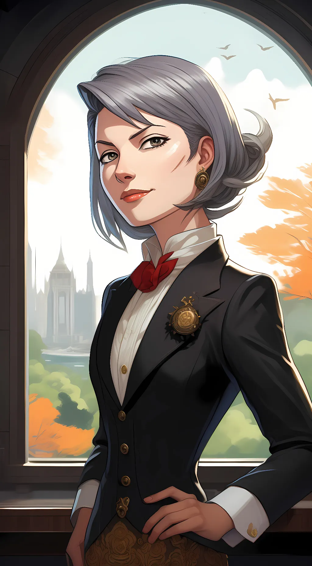 ai character: Franziska VonKarma background