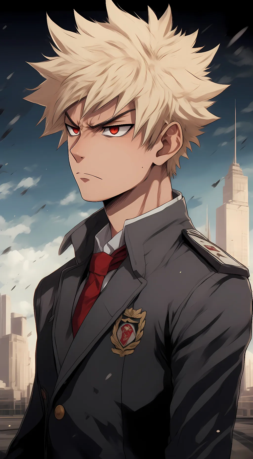 ai character: Katsuki Bakugo background
