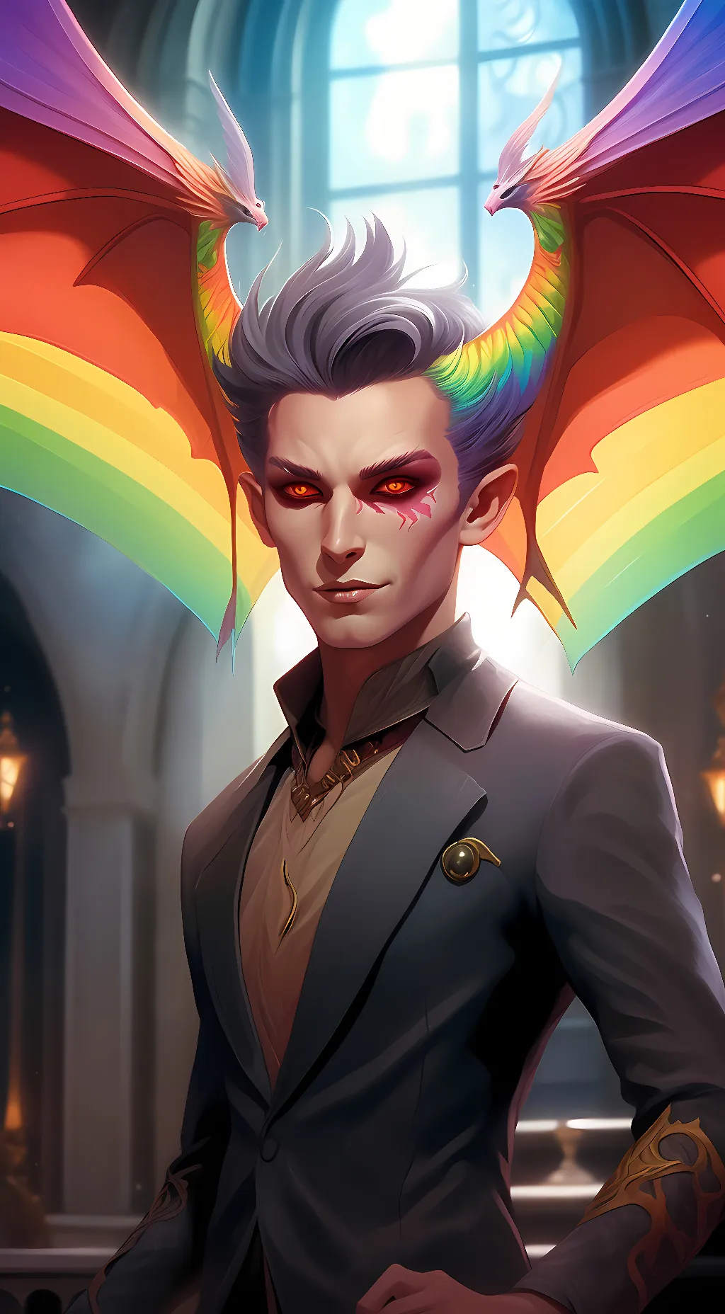 ai character: gay demon background