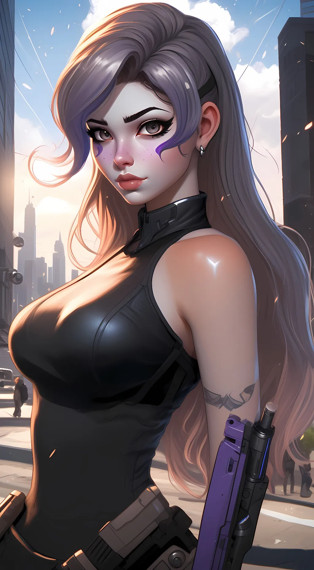 ai character: Widowmaker  background