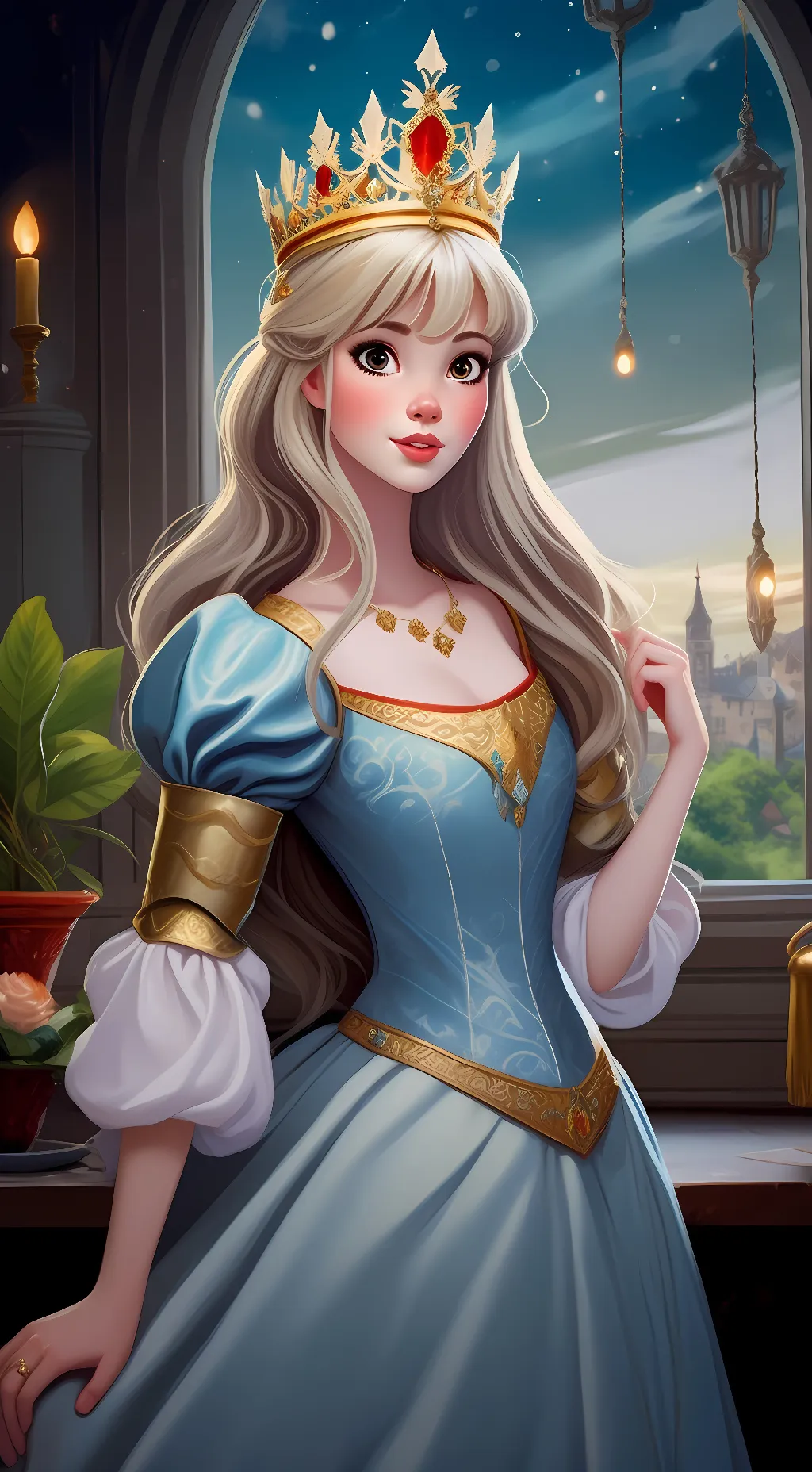 ai character: Princess rose  background