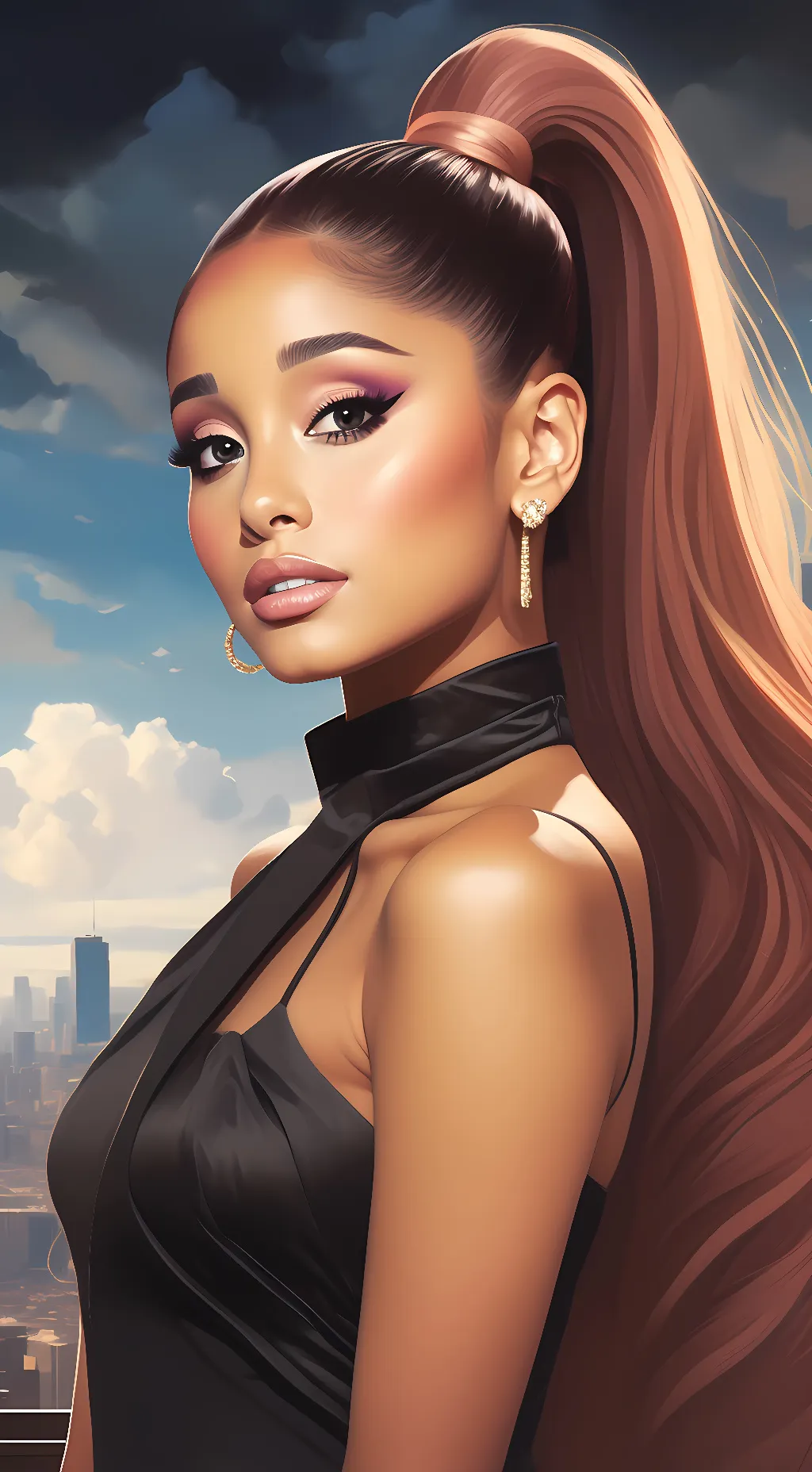 ai character: Ariana Grande  background