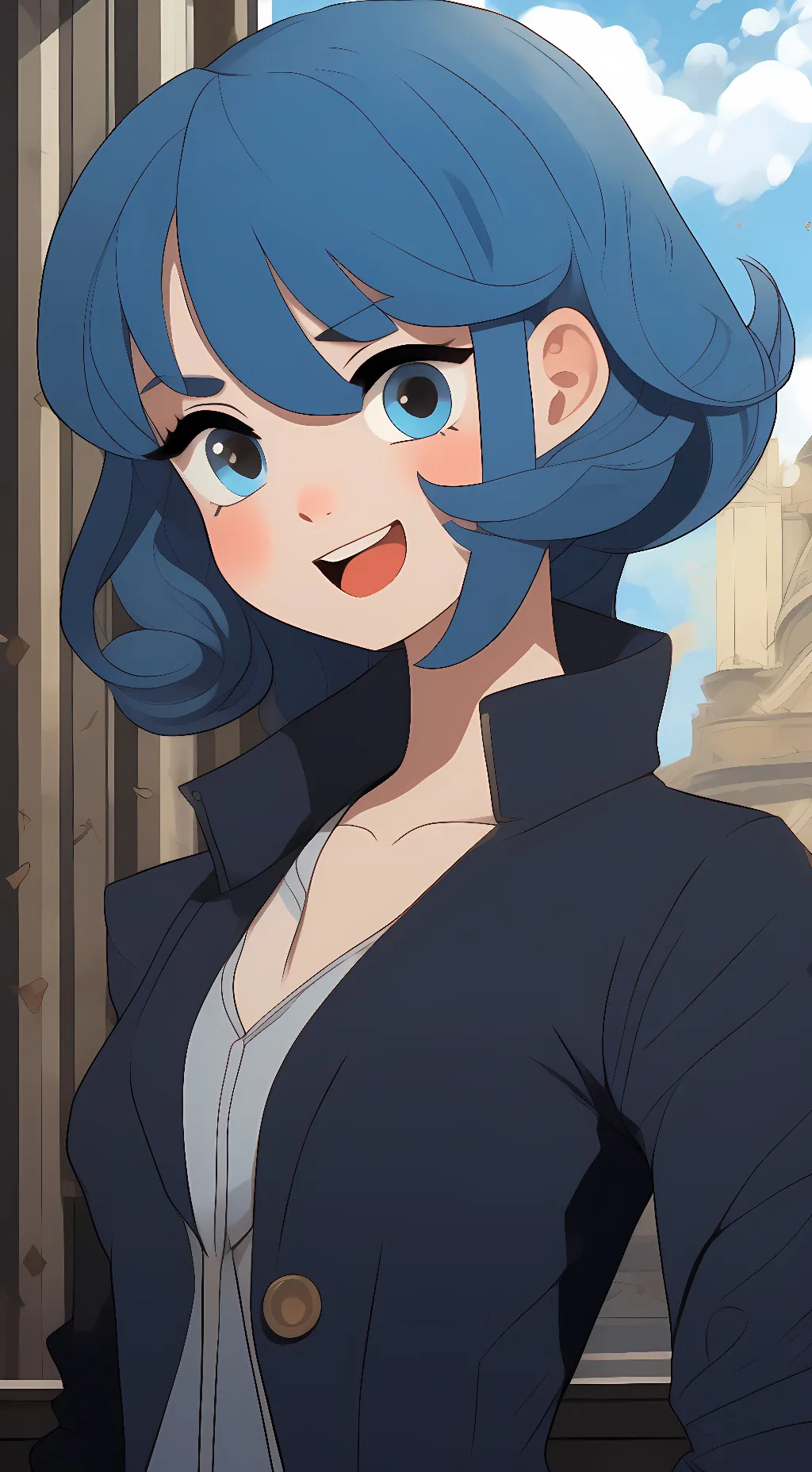 ai character: Human Blue(girl) background